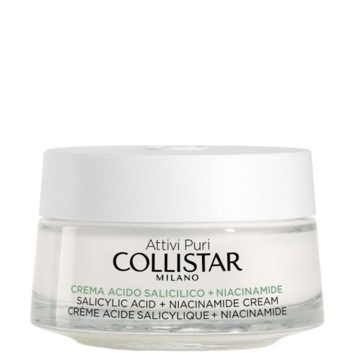 Collistar Crema De Ácido Salicílico  + Niacinamida Crema ligera purifica alivia y matiza reduciendo poros rojeces y sebo para piel equilibrada y reforzada 50 ml