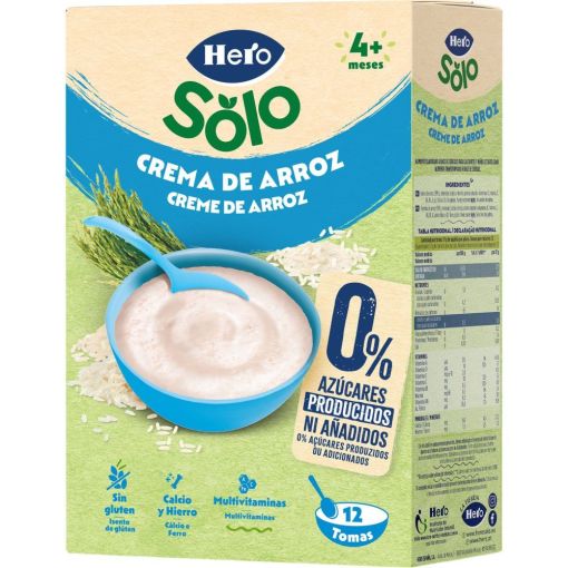 Hero Papilla De Crema De Arroz Papilla en polvo sin gluten 0% azúcares añadidos a partir de 4 meses 220 gr