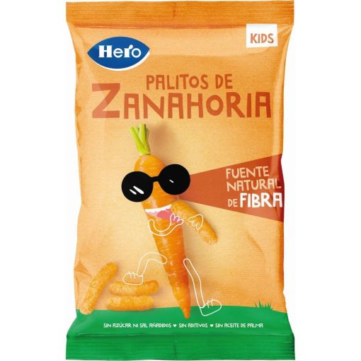 Hero Kids Palitos De Zanahoria Snack saludable sin azúcares ni sal añadidos a partir de 36 meses 30 gr