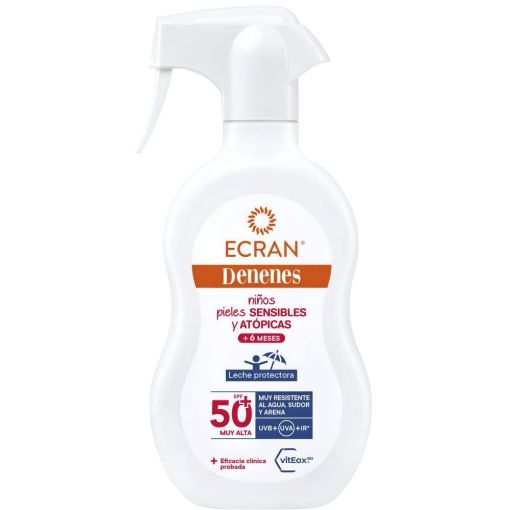 Ecran Denenes Leche Protectora Niños Spf 50 Spray solar pieles sensibles y atópicas minimiza los efectos del sol a largo plazo 270 ml