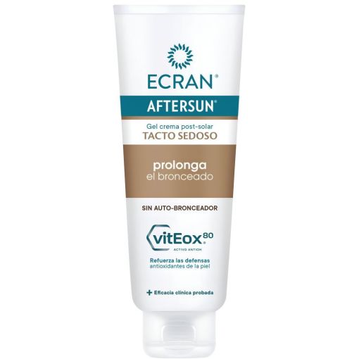 Ecran Aftersun Prolonga El Bronceado Gel Crema Post-Solar After sun biodegradable repara hidrata alivia y prolonga el bronceado 250 ml