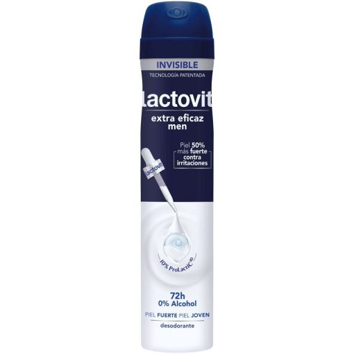 Lactovit Extra Eficaz Men Desodorante Spray Desodorante para hombre 0% alcohol antiirritaciones protección 48 horas 200 ml