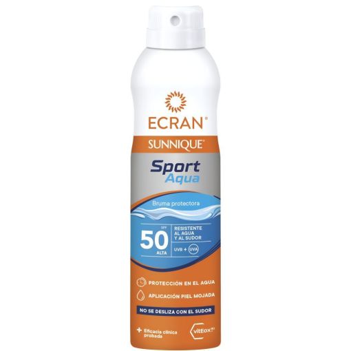 Ecran Sunnique Sport Aqua Bruma Protectora Spf 50 Protector solar aporta frescor instantáneo y deja respirar la piel 250 ml