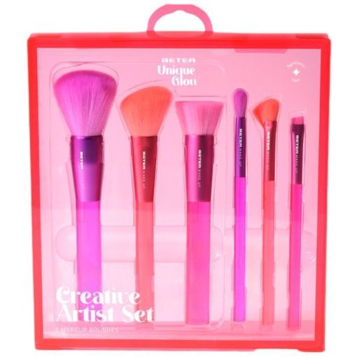 Beter Unique Glow Creative Artist Set Set de brochas y pinceles de pelo sintético para completar un look completo