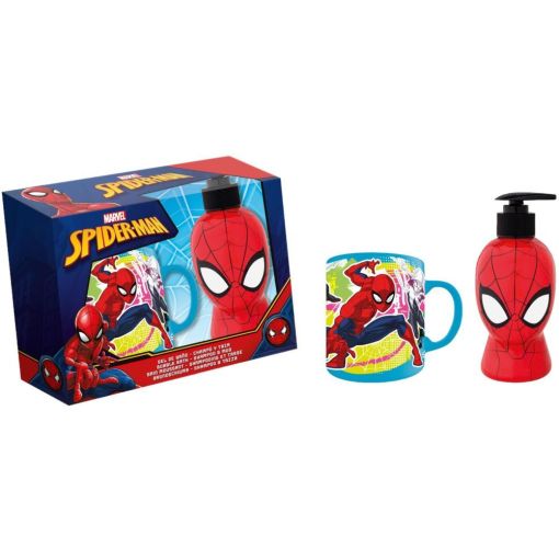 Marvel Spider-Man Estuche Gel de ducha y champú infantil respeta la hidratación de la piel y del cabello 300 ml