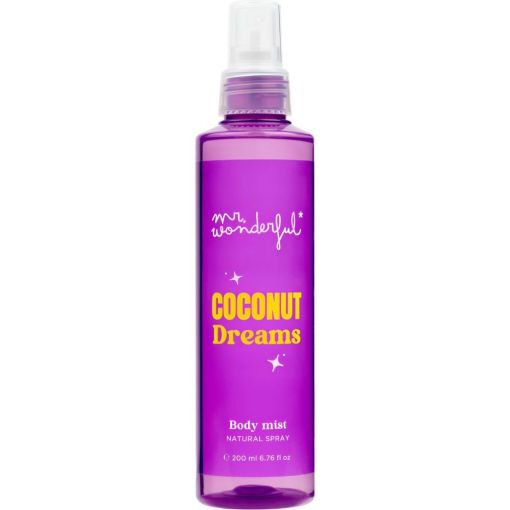 Mr. Wonderful Coconut Dreams Body Mist Body mist ofrece fragancia dulce y envolvente para los amantes del coco y la vainilla 200 ml