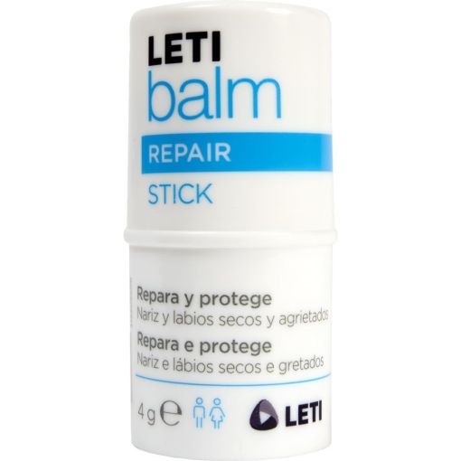 Leti Balm Stick Reparador Nariz / Labios Bálsamo reparador diseñado para actuar sobre la delicada piel de la nariz y los labios 4 gr