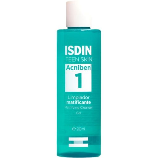 Isdin Teen Skin Acniben 1 Limpiador Matificante Gel limpiador calmante reduce poros y regula exceso de sebo para piel fresca y matificada