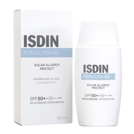 Isdin Fotoultra 100 Solar Allergy Protect Spf 50+ Protector facial alivia sintomas por alergia solar como el picor y la inflamación 50 ml