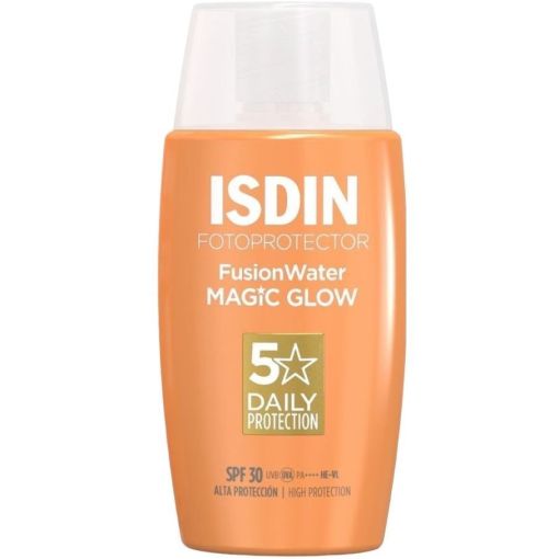 Isdin Fusionwater Magic Glow Fotoprotector Spf 30 Protector solar facial prolonga el bronceado aporta luminosidad y efecto glow 50 ml