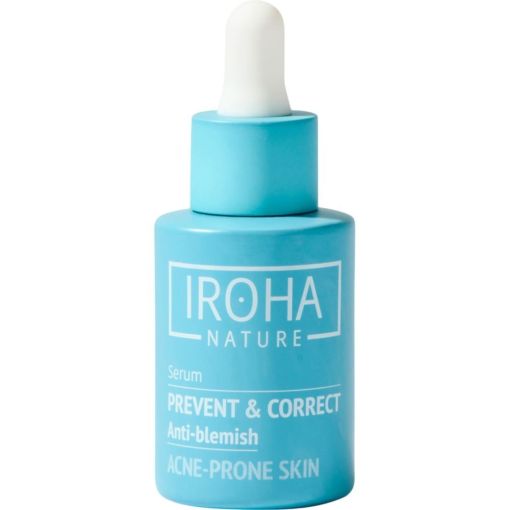 Iroha Nature Acne Prone Skin Prevent & Correct Anti-Blemish Serum Sérum facial antiimperfecciones reduce brillo grasa y granos para una pie hidratada y saludable 30 ml