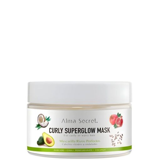 Alma Secret Curly Superglow Mask Mascarilla vegana nutre y fortalece para cabello ondulazo o rizado 250 ml