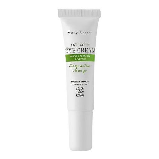 Alma Secret Anti-Aging Eye Cream Contorno de ojos vegano antiedad con aguacate té verde y cafeína