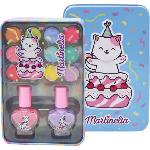 Martinelia Yummy Eyes & Nails Tin Set Set de maquillaje reutilizable ideal para que los peques puedan guardar sus preciados tesoros