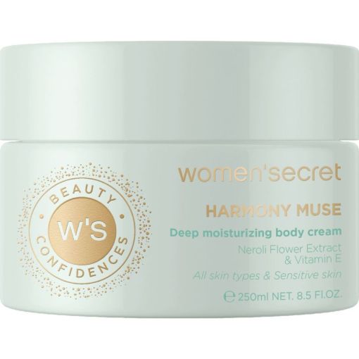 Women Secret Beauty Confidences Harmony Muse Deep Moisturizing Body Cream Crema corporal nutre e hidrata con extracto de nerolí vitamina e y manteca de karité 250 ml