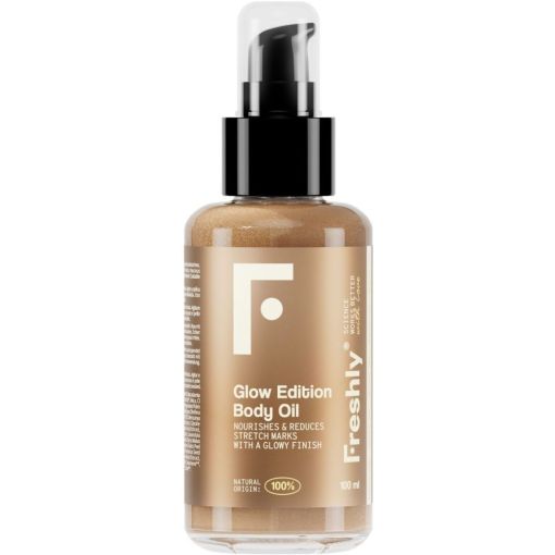 Freshly Cosmetics Glow Edition Body Oil Autobronceador iluminador corporal natural con destellos dorados 100 ml