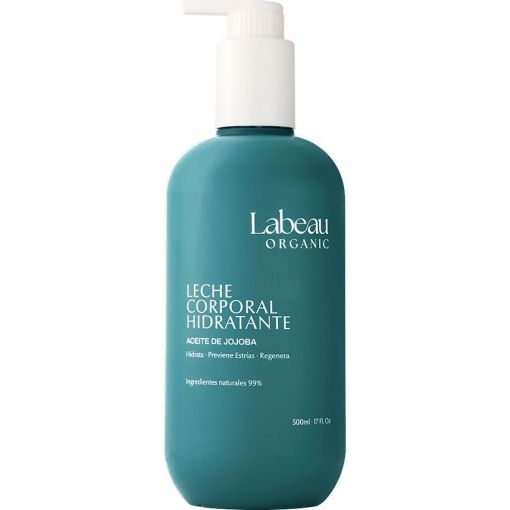 Labeau Organic Aceite De Jojoba Leche Corporal Hidratante Leche corporal hidratante de textura rica y ligera hidrata regenera y previene estrías 500 ml