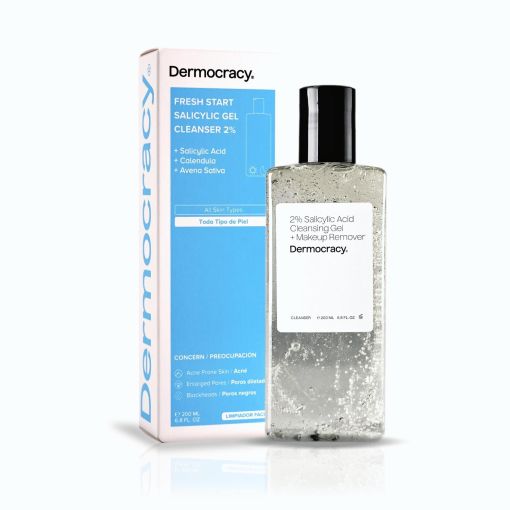 Dermocracy Fresh Start Salicylic Gel Cleanser 2% Gel limpiador desmaquillante limpia en profundidad y regula exceso de sebo con ácido salicílico 200 ml