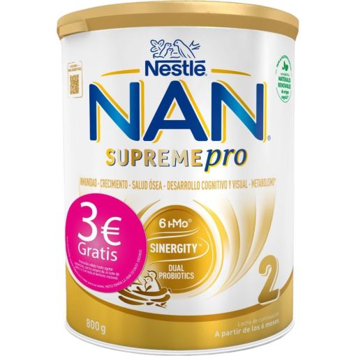 Nestle Leche De Continuación Nan Supreme Pro 2 Precio Especial Leche en polvo sin aceite de palma a partir de 6 meses 800 gr