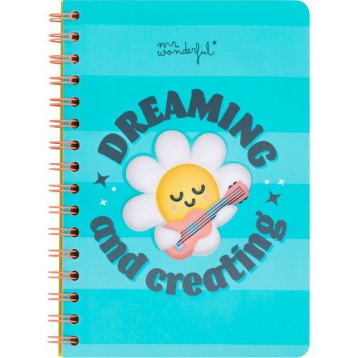 Mr. Wonderful Libreta A5 Dreaming And Creating Libreta con interior de hojas blancas y portada en 3d ideal para tus apuntes 80 páginas