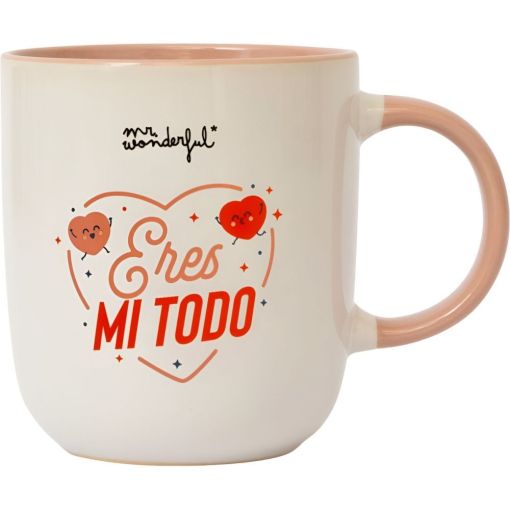 Mr. Wonderful Taza Eres Mi Todo Taza de cerámica con diseño y mensaje motivacional ideal para arrancar el día con una sonrisa 370 ml