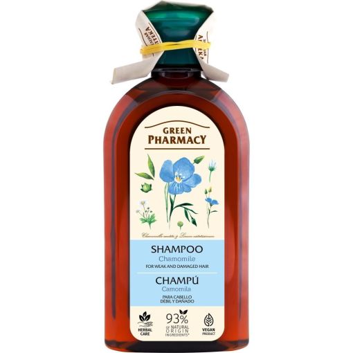 Green Pharmacy Camomila Champú Champú hidratante regenerador y fortalecedor para cabello débil y dañado 350 ml