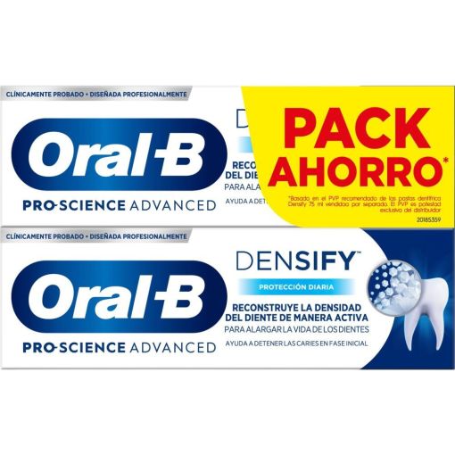 Oral-B Dentífrico Pro Science Advanced Protección Pack Ahorro Pasta de dientes protege reconstruye y ayuda a detener las caries en fase inicial 2x75 ml