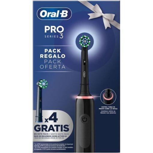 Oral-B Cepillo Dental Pro Series 3 Pack Regalo Cepillo de dientes eléctrico ofrece limpieza profesional con la mejor tecnología 1 cepillo + 4 recambios