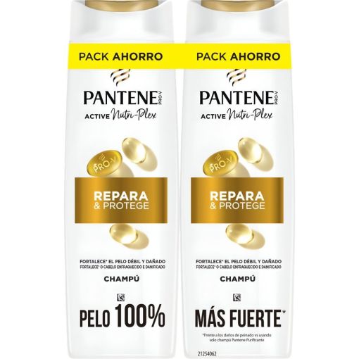 Pantene Nutri Plex Repara & Protege Champú Duplo Pack Ahorro Champú aporta brillo suavidad y previene las puntas abiertas para cabello débil y dañado 2x325 ml