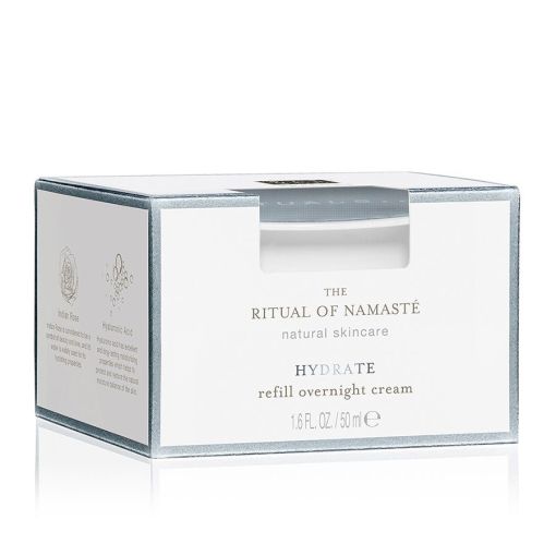 Rituals The Ritual Of Namaste Hydrate Overnight Night Cream Recarga Crema de noche hidratante con ácido hialurónico y rosa de la india 50 ml