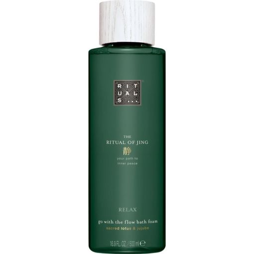 Rituals The Ritual Of Jing Relax Go With The Flow Bath Foam Gel de baño espumoso y relajante con fragancia de loto sagrado y jinjolero 500 ml