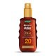 Delial Ideal Bronze Aceite Protector Bronceador Spf 20 Aceite bronceador resistente al agua y no pegajoso con manteca de karité acabado satinado 150 ml