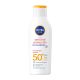 Nivea Sun Sensitive Protección Inmediata Spf 50+ Leche solar sin perfume resistente al agua reduce el riesgo de alergias 200 ml