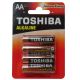 Toshiba Alkaline Pilas c r-14 1.5v. 2 ud zinc carbon