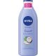 Nivea Coconut Monoi Oil In Lotion Aceite en loción de rápida absorción ofrece 24 horas de hidratación con aroma tropical