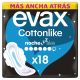 Evax Compresas Cottonlike Noche Alas Compresas de noche con alas y parte trasera más larga y ancha ofrecen mayor suavidad y larga duración