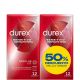 Durex Preservativos Sensitivo Contacto Total Regular Fit Duplo Preservativos más finos y extralubricados para mayor sensibilidad 2x12 uds