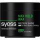 Syoss Cera Capilar Max Hold Wax Medium Shine Cera capilar acabado con brillo y fijación extrafuerte libre de alcohol y siliconas 150 ml