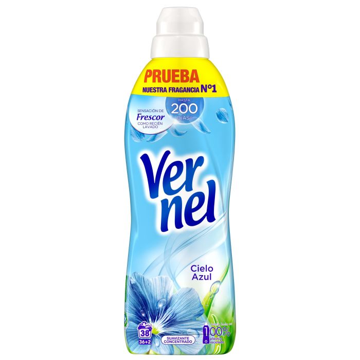 Vernel Suavizante líquido Concentrado para Ropa Cielo Azul (pack de 6,  total: 570 lavados), para una experiencia aromática durante 24 horas y  hasta 7 días : : Salud y cuidado personal