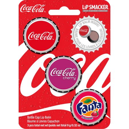 Lip Smacker Coca Cola Chapas Bálsamos labiales de diferentes sabores 3 uds