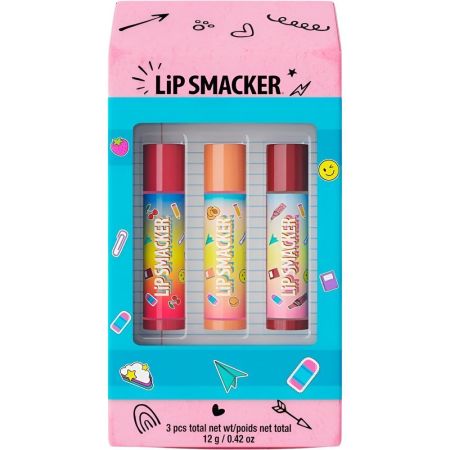 Lip Smacker Lip Smacker Back To School Collection Bálsamo labial de diferentes sabores hidrata y protege perfecto para mantener tus labios suaves y nutridos 3 ud