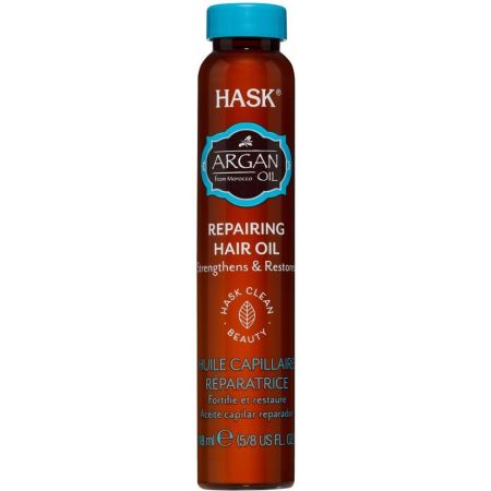 Hask Repairing Hair Oil Huile Capillaire Réparatrice Aceite de argán reparador restaura evita encrespameinto y aporta brillo para cabello seco y dañado 18 ml