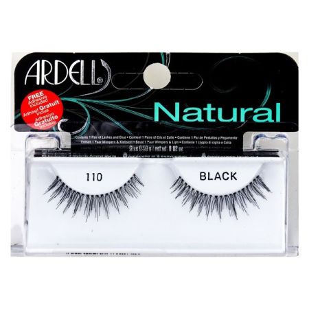 Ardell Pestañas Postizas Natural 110 Black Pestañas postizas reutilizables y fáciles de aplicar para resaltar la mirada 2 uds