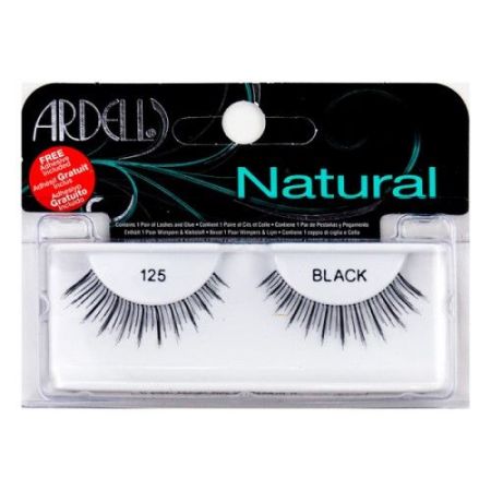 Ardell Pestañas Postizas Natural 125 Black Pestañas postizas reutilizables con banda invisible para lograr una uniformidad perfecta 2 uds