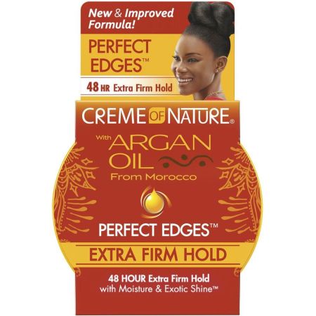 Creme Of Nature Argan Oil Perfect Edges Extra Firm Hold Gel fijador controla y mantiene los bordes del nacimiento del cabello 48 horas con aceite de argán 67 ml