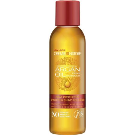 Creme Of Nature Argan Oil Heat Protector Smooth & Shine Polisher Protector térmico suaviza la cutícula protegiendo y realzando el brillo con aceite de argán 118 ml