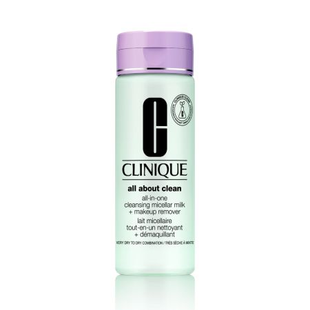 Clinique All About Clean All-In-One Piel Seca/Mixta Leche micelar limpiadora y desmaquillante reconforta y refresca piel radiante 200 ml