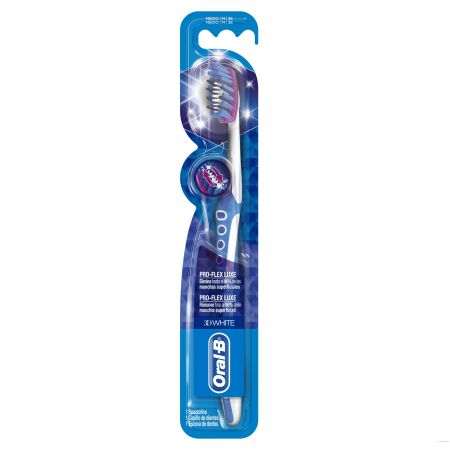 Oral-B 3d White Pro-Flex Luxe Cepillo De Dientes Medio Cepillo dental elimina hasta el 90% de las manchas de la superficie