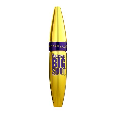 Maybelline The Colossal Big Shot Máscara de pestañas con cepillo de doble fórmula para volumen extremo antigrumos