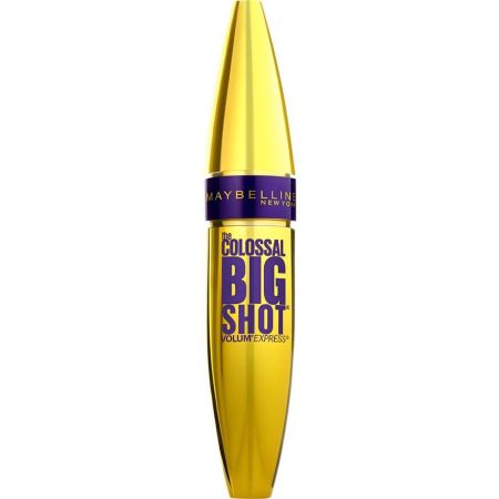 Maybelline The Colossal Big Shot Máscara de pestañas con cepillo de doble fórmula para volumen extremo antigrumos